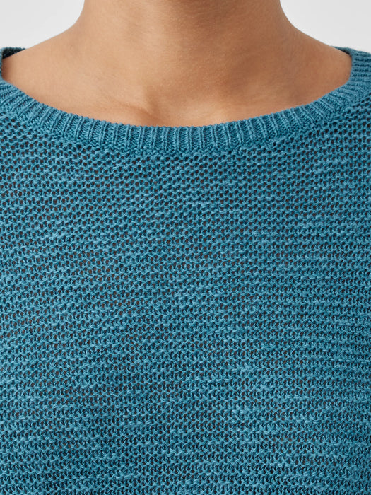 Organic Linen Cotton Slub Crew Neck Top