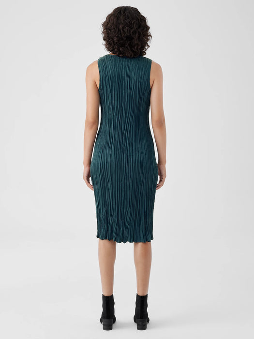 Crushed Cupro V-Neck Dress