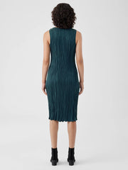 Crushed Cupro V-Neck Dress