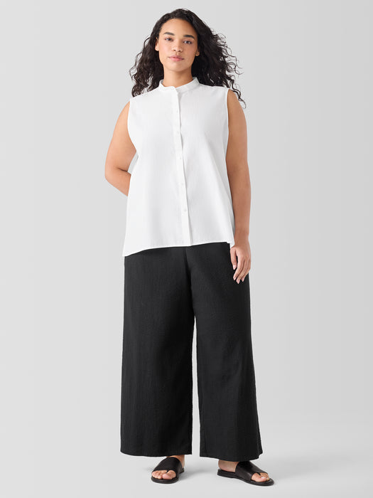 Organic Cotton Ripple&nbsp;Wide-Leg Pant