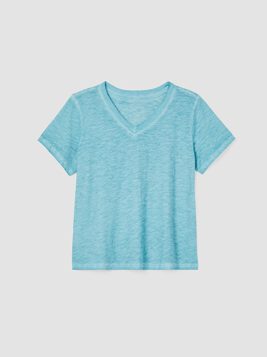 Organic Cotton Hazy Slub V-Neck Tee