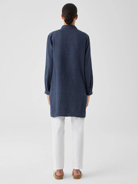 Washed Organic Linen D&eacute;lav&eacute; Long Shirt