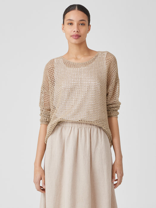 Organic Linen D&eacute;lav&eacute; Round Neck Top