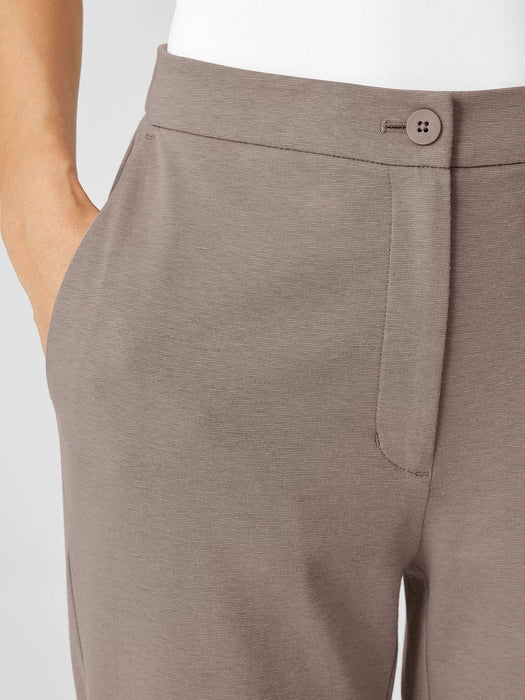 Cotton Blend Ponte High-Waisted Slim Pant