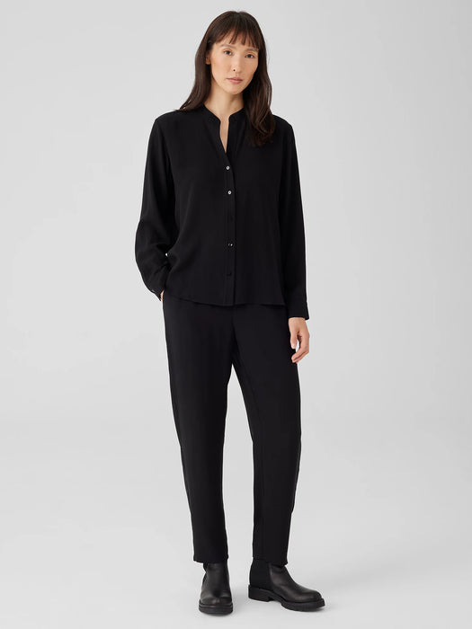 Silk Georgette Crepe Shirred-Back&nbsp;Shirt
