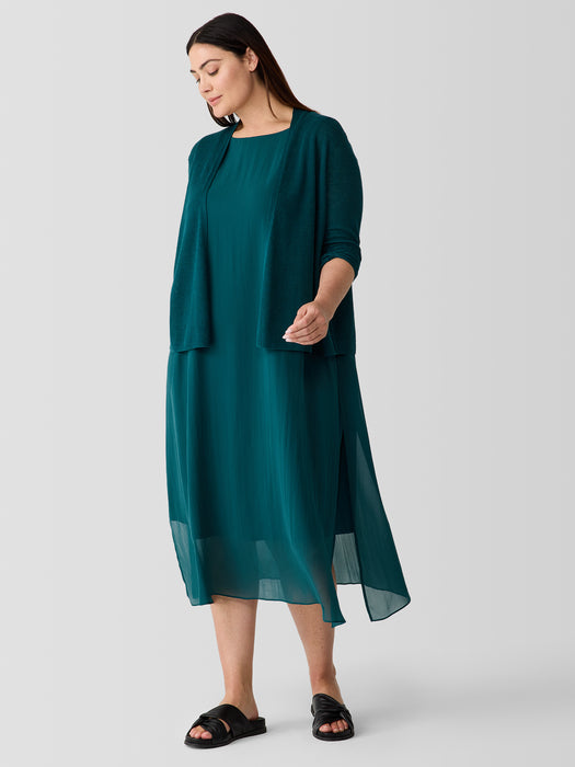 Organic Linen Cotton Airy Tuck Cropped Cardigan