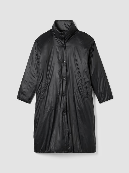 Eggshell Recycled Nylon Long Coat