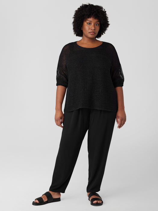 Organic Linen D&eacute;lav&eacute; Round Neck Top
