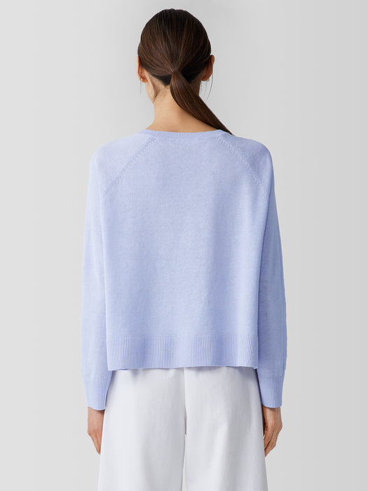 Organic Linen Cotton Raglan-Sleeve Top