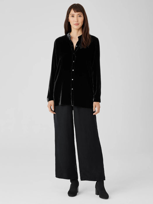 Sandwashed Cupro Wide-Leg Pant