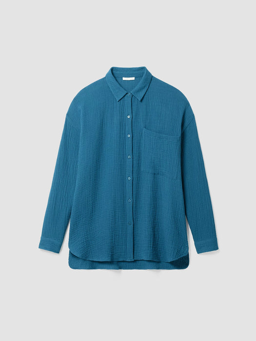 Organic Cotton Lofty Gauze Classic Collar Long Shirt