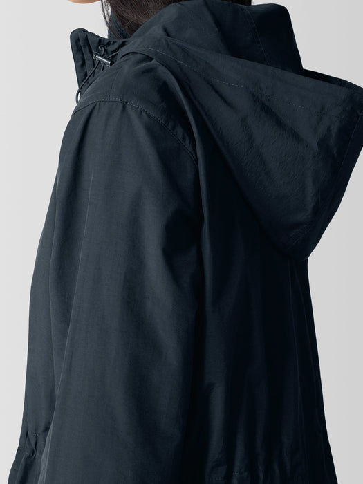 Light Cotton Nylon Hooded Coat