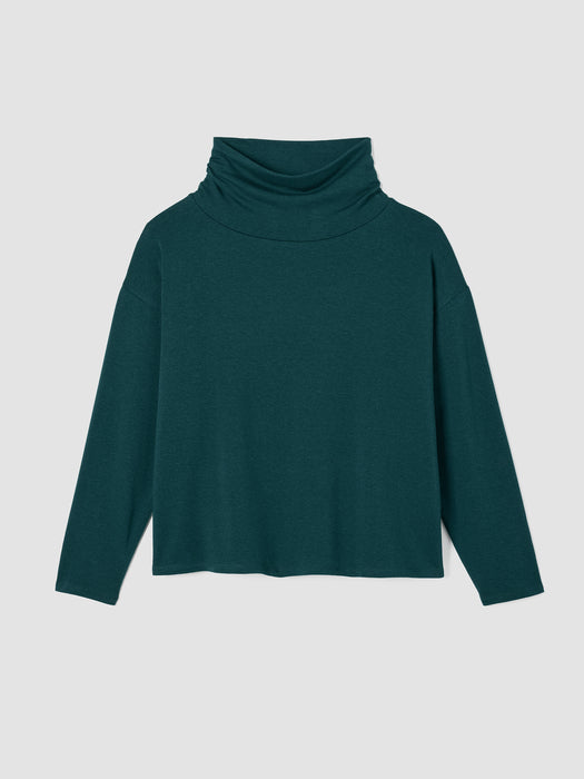 Cozy Brushed Terry Hug Funnel Neck Top