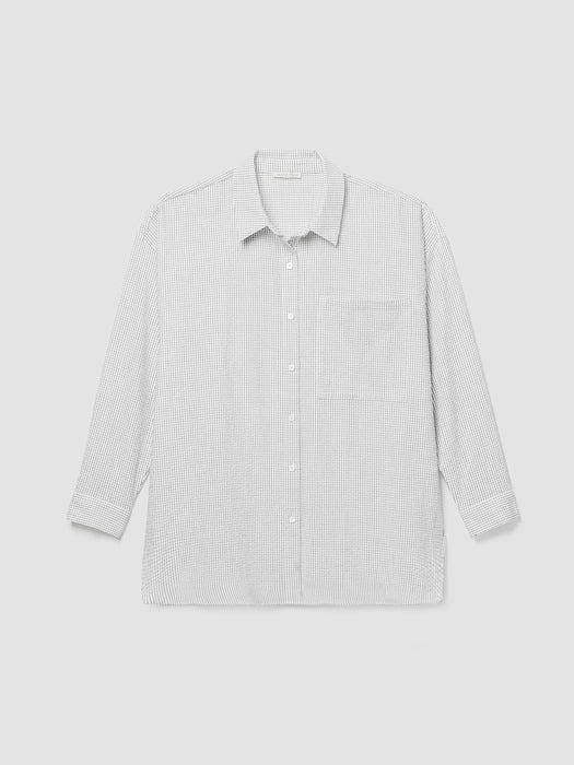 Organic Cotton Ripple&nbsp;Checkered&nbsp;Classic Collar Shirt