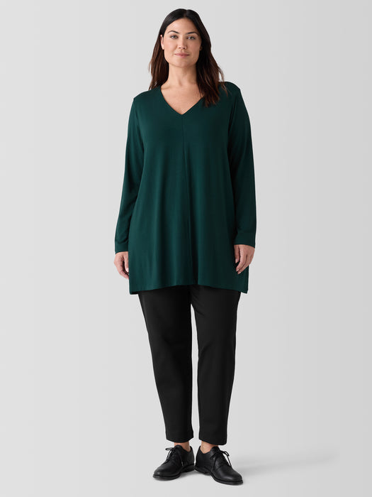 Fine Jersey V-Neck Long Top