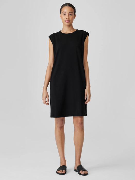 Pima Cotton Stretch Jersey Round Neck Dress