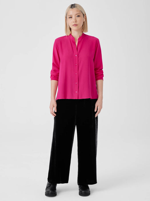 Silk Georgette Crepe Shirred-Back&nbsp;Shirt