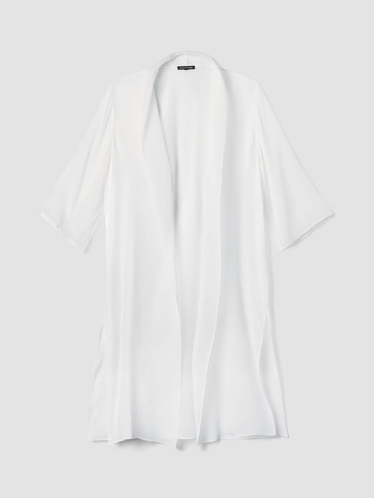 Sheer Silk Georgette High Collar Jacket