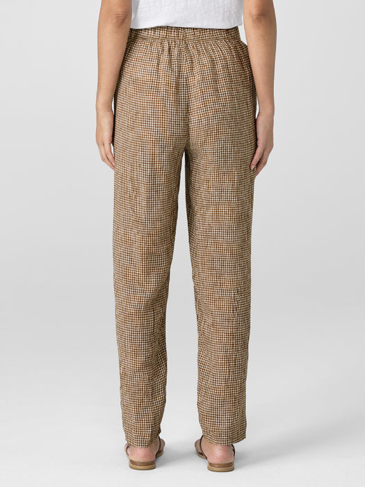 Puckered Organic Linen Tapered Pant