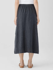 Washed Organic Linen D&eacute;lav&eacute; Cargo Skirt