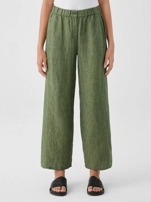 Washed Organic Linen D&eacute;lav&eacute; Wide Trouser Pant