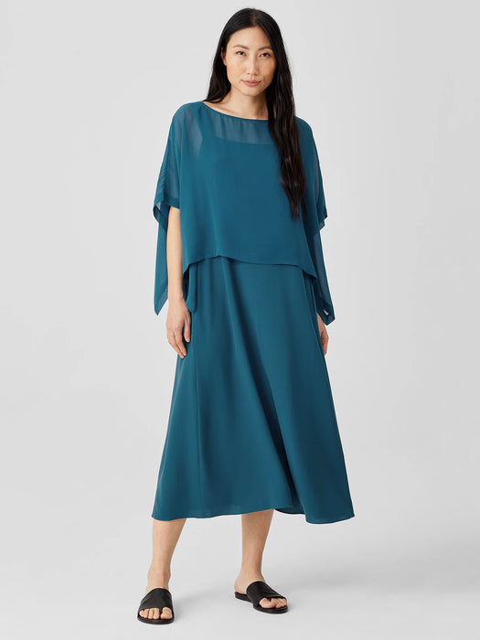Sheer Silk Georgette Poncho