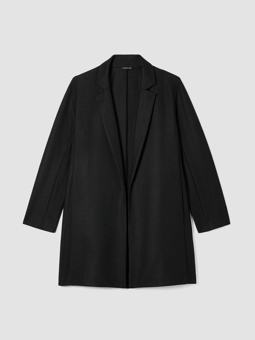 Felted Wool Jersey Long Blazer in Regenerative Wool
