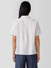 Organic Cotton Ripple&nbsp;Checkered&nbsp;Short-Sleeve Shirt