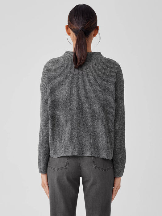 Silk Noil Funnel Neck Top