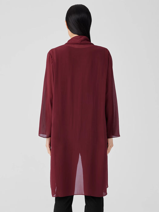 Sheer Silk Georgette High Collar Jacket