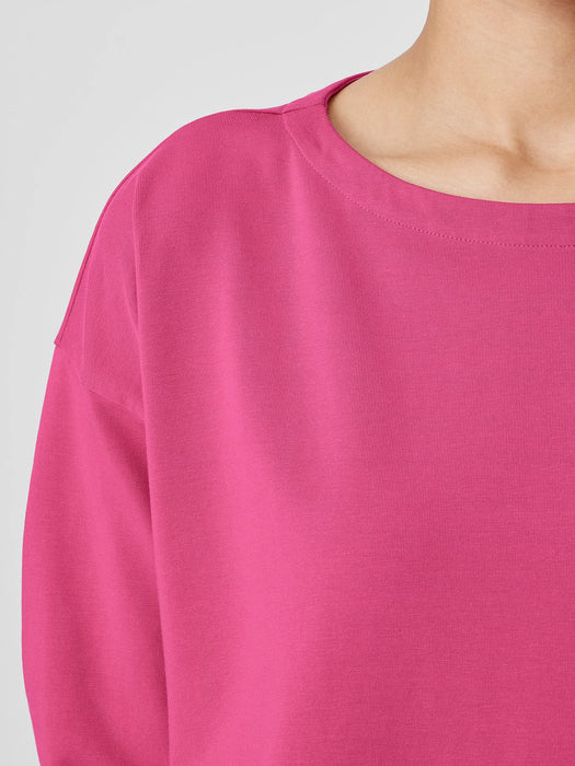 Pima Cotton Stretch Jersey Bateau Neck Top