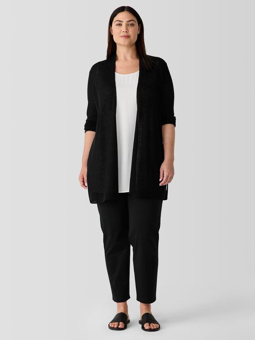 Organic Linen Cotton Airy Tuck Long Cardigan