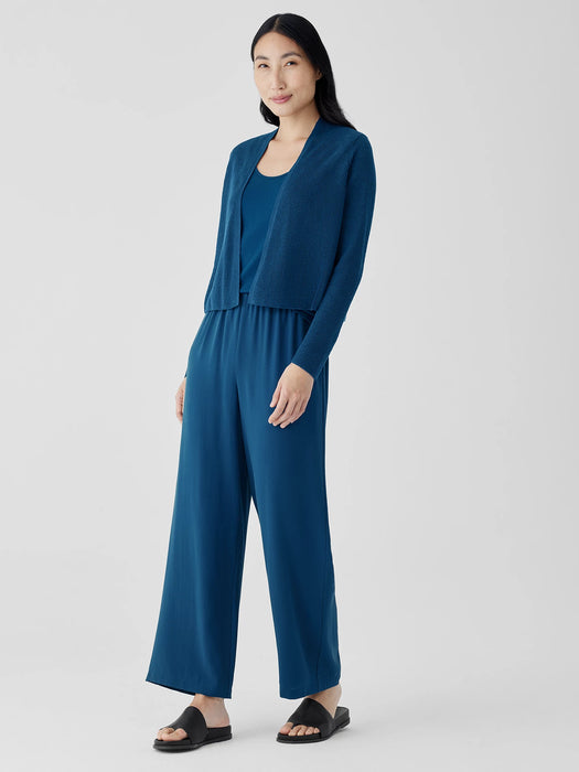 Organic Linen Cotton Airy Tuck Cropped Cardigan