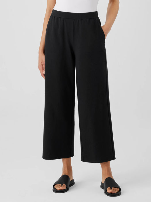 Cotton Blend Ponte Wide-Leg Pant