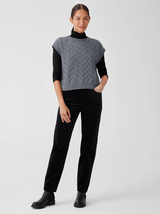 Cotton and Recycled Cashmere Square&nbsp;Top