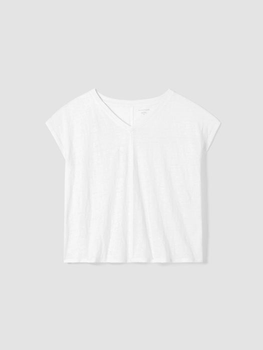 Organic Linen Jersey V-Neck Tee