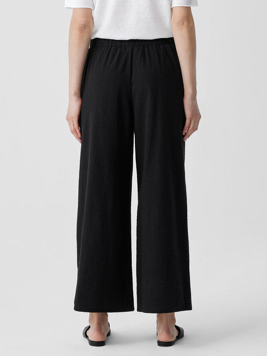 Organic Cotton Ripple&nbsp;Wide-Leg Pant