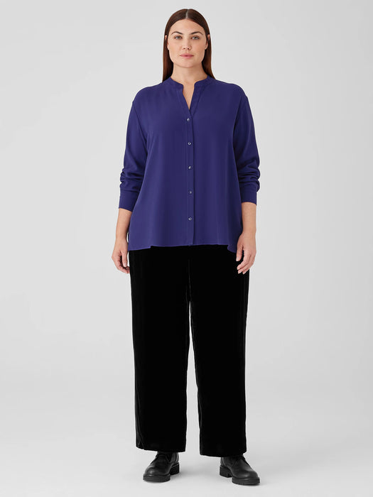Silk Georgette Crepe Shirred-Back&nbsp;Shirt