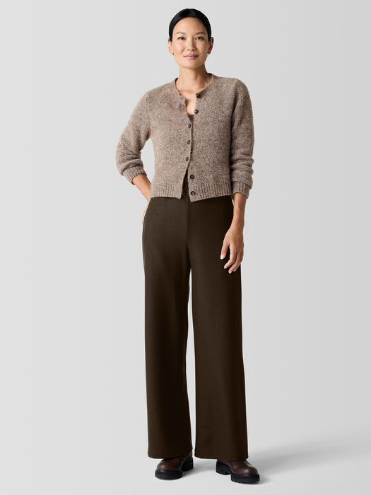 Mohair Plush M&eacute;lange Crew Neck Cardigan