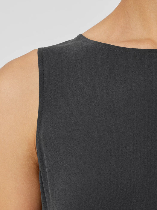 Silk Georgette Crepe&nbsp;Ballet Neck Long Tank