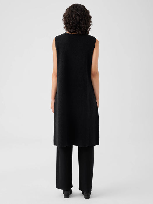 Lightweight Boiled Wool Bateau Neck Long Top&nbsp;in Regenerative Wool