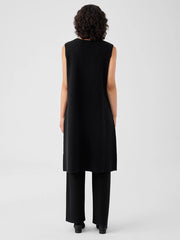 Lightweight Boiled Wool Bateau Neck Long Top&nbsp;in Regenerative Wool