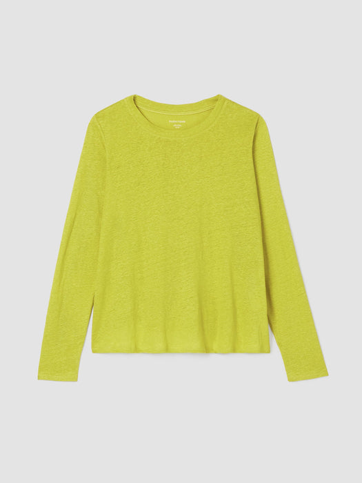 Organic Linen Jersey Crew Neck Top