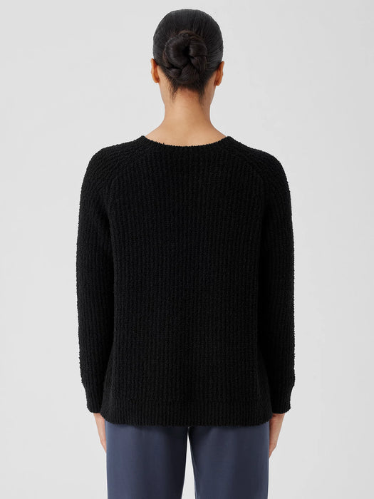 Cotton Fluff Crew Neck Long Top
