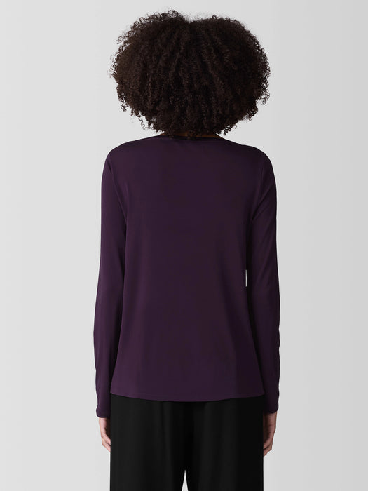 Stretch Silk Jersey Scoop Neck Top