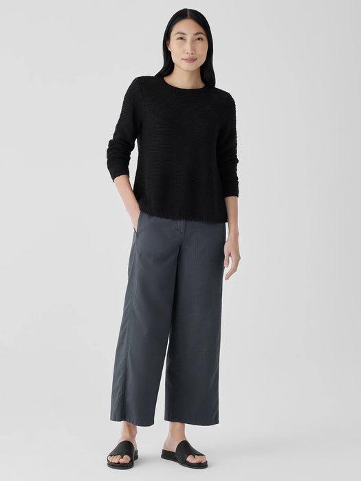 Organic Linen Cotton Slub Crew Neck Top
