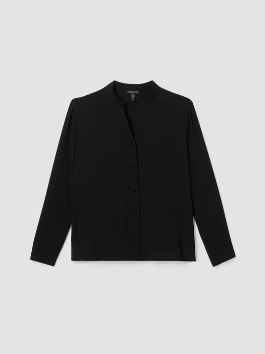 Silk Georgette Crepe Shirred-Back&nbsp;Shirt