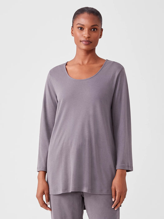 Cozy Organic Cotton Interlock U-Neck Top