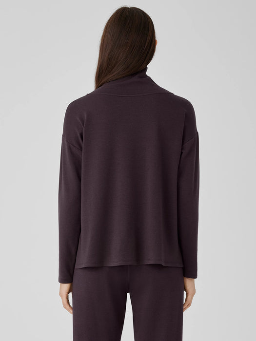 Cozy Brushed Terry Hug Funnel Neck Top