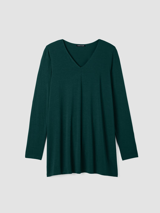 Fine Jersey V-Neck Long Top